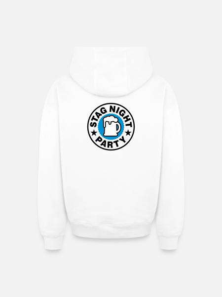 Soirée entre hommes | Timbre - Sweat à capuche unisexe zippé oversize épais SPREAD - blanc