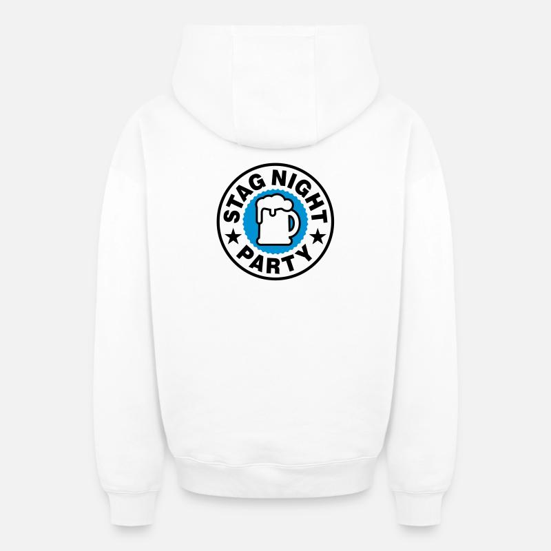 Soirée entre hommes | Timbre - Sweat à capuche unisexe zippé oversize épais SPREAD - blanc