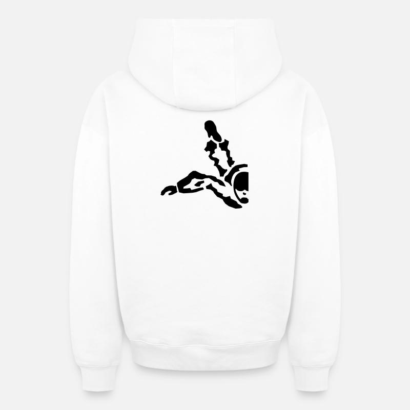 parachutisme - Sweat à capuche unisexe zippé oversize épais SPREAD - blanc