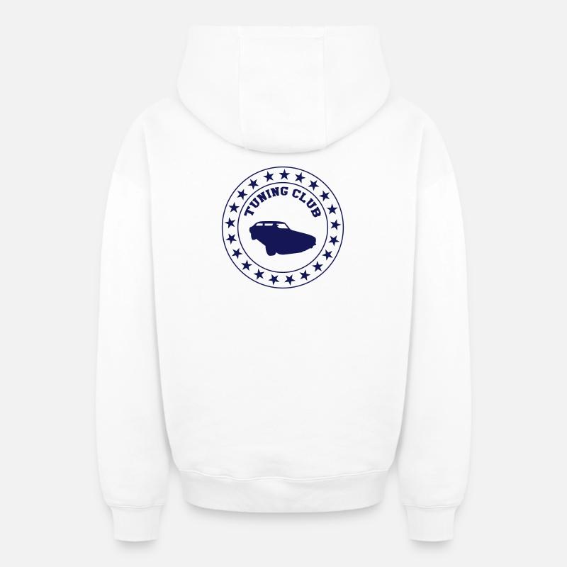 Tuning Club - Sweat à capuche unisexe zippé oversize épais SPREAD - blanc