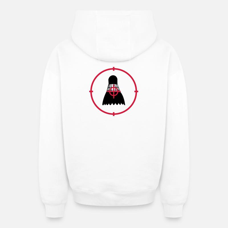 Badminton - Sweat à capuche unisexe zippé oversize épais SPREAD - blanc