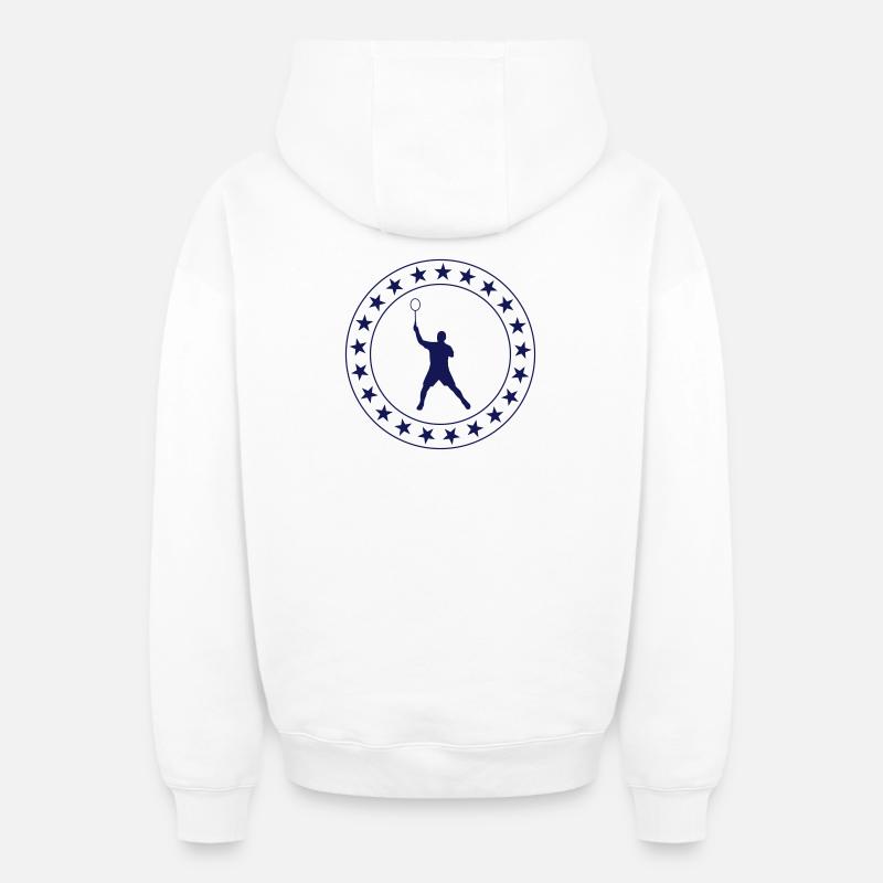 Badminton - Sweat à capuche unisexe zippé oversize épais SPREAD - blanc