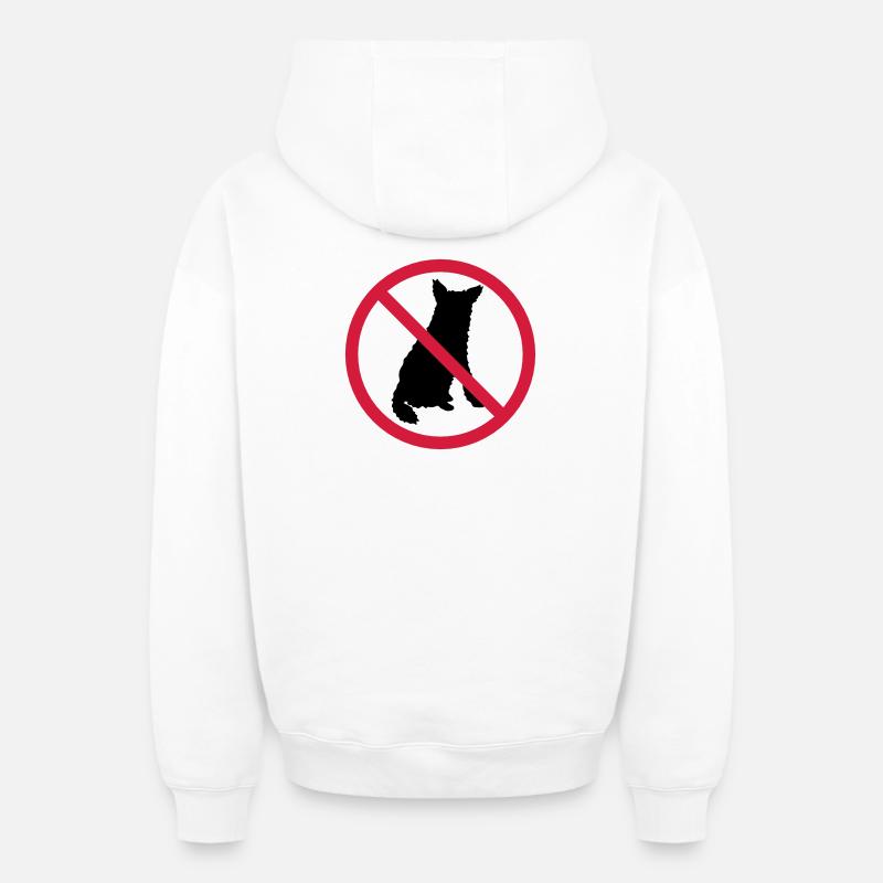 Chiens Interdit Bouclier - Sweat à capuche unisexe zippé oversize épais SPREAD - blanc