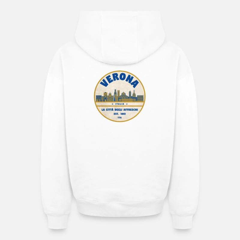 Vérone - Sweat à capuche unisexe zippé oversize épais SPREAD - blanc