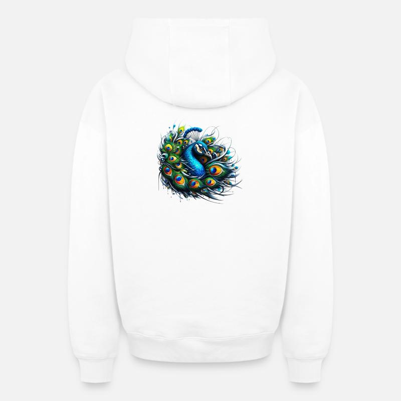 Paon - Sweat à capuche unisexe zippé oversize épais SPREAD - blanc