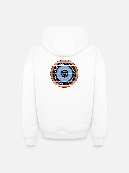 Original Rudeboy - Oversized Heavyweight Unisex Zip Hoodie - white