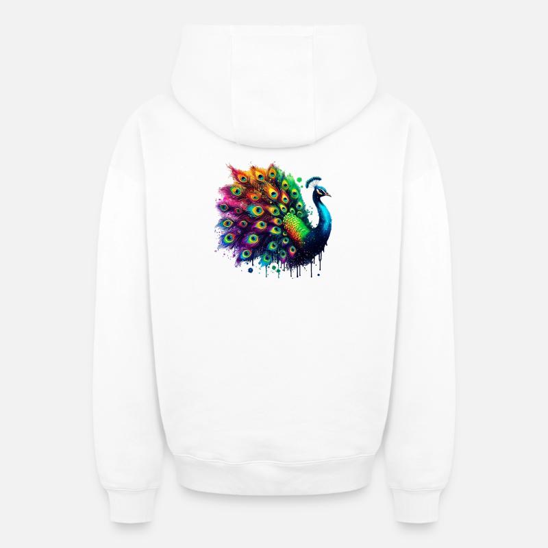 Paon - Sweat à capuche unisexe zippé oversize épais SPREAD - blanc