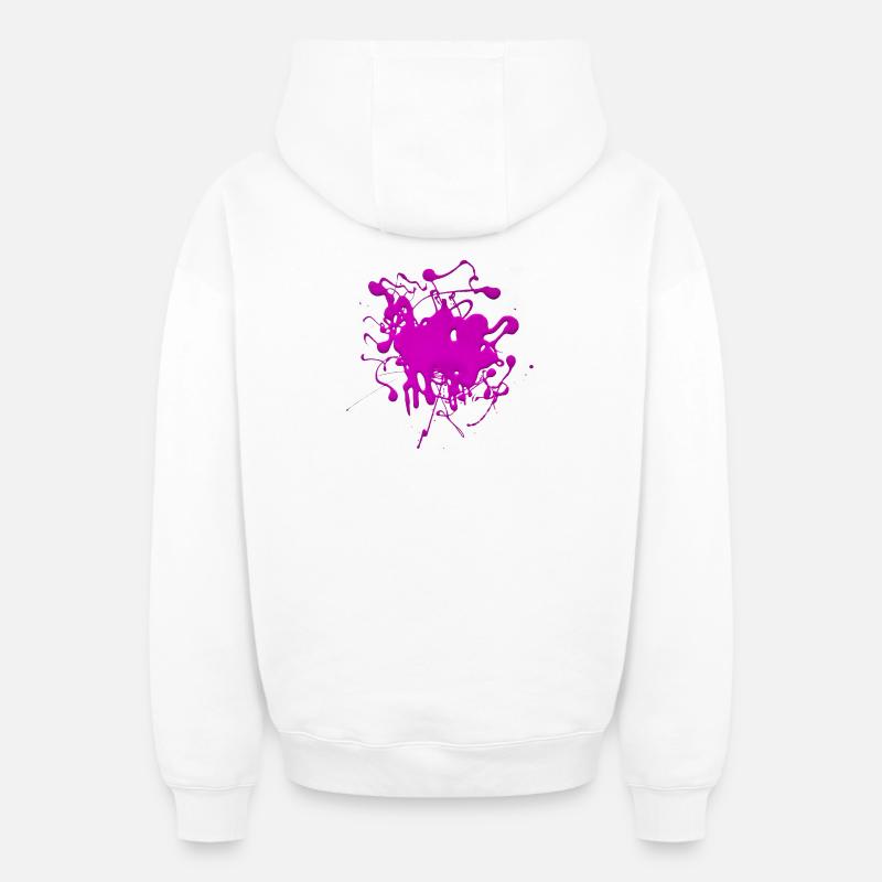 Pink.Splash - Oversized Heavyweight Unisex Zip Hoodie - Weiß