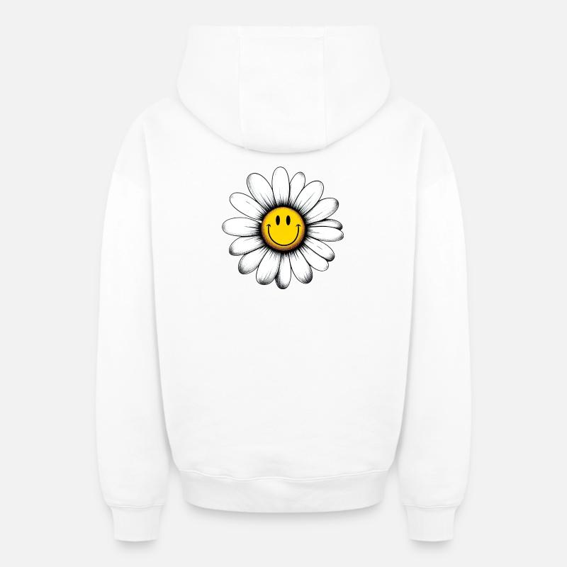 Gänseblümchen - Oversized Heavyweight Unisex Zip Hoodie - Weiß