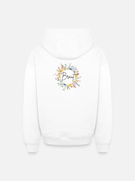 Team Braut! Personalisierbar - Oversized Heavyweight Unisex Zip Hoodie - Weiß