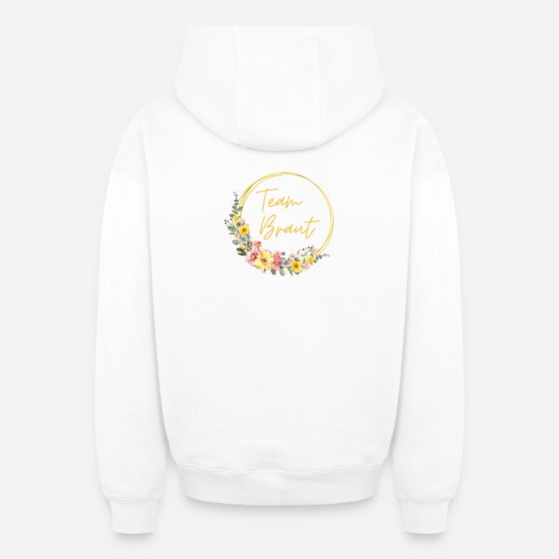 Team Braut! Personalisierbar - Oversized Heavyweight Unisex Zip Hoodie - Weiß
