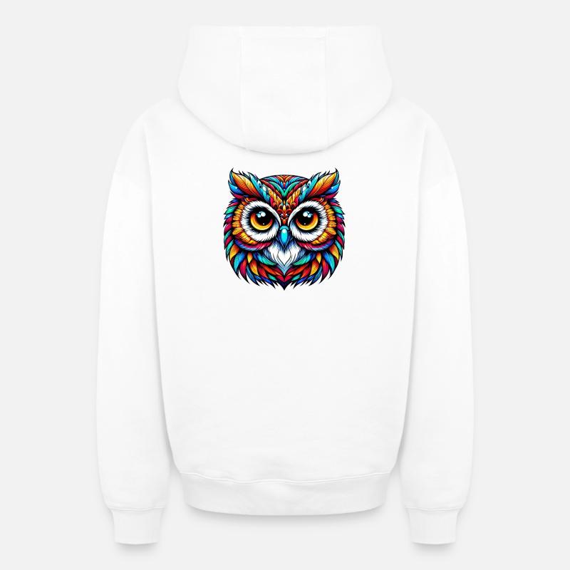 Hibou - Sweat à capuche unisexe zippé oversize épais SPREAD - blanc