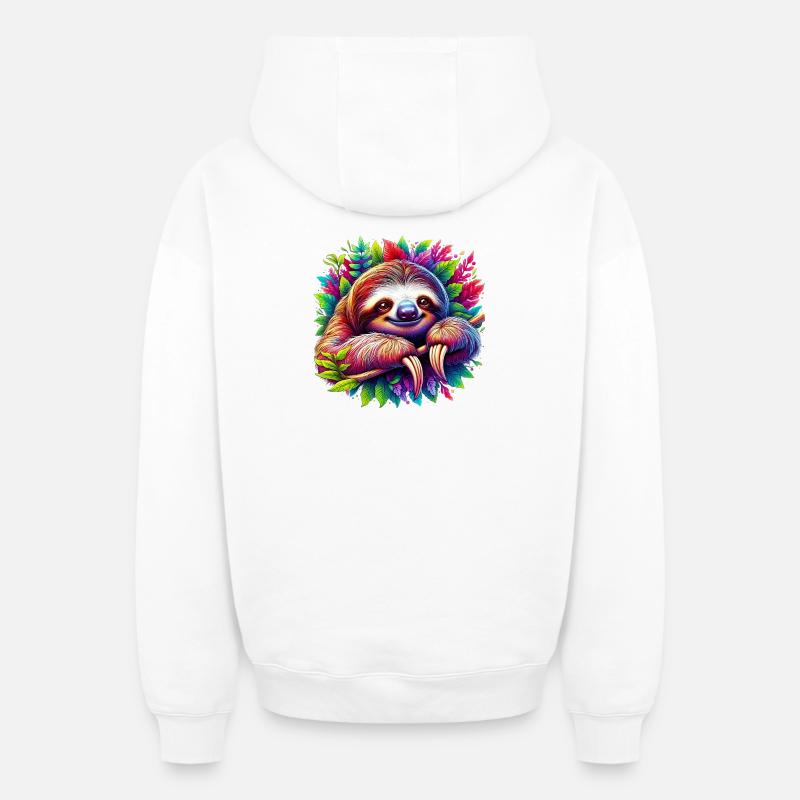 Paresse - Sweat à capuche unisexe zippé oversize épais SPREAD - blanc
