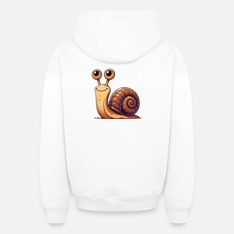 Escargot - Sweat à capuche unisexe zippé oversize épais SPREAD - blanc