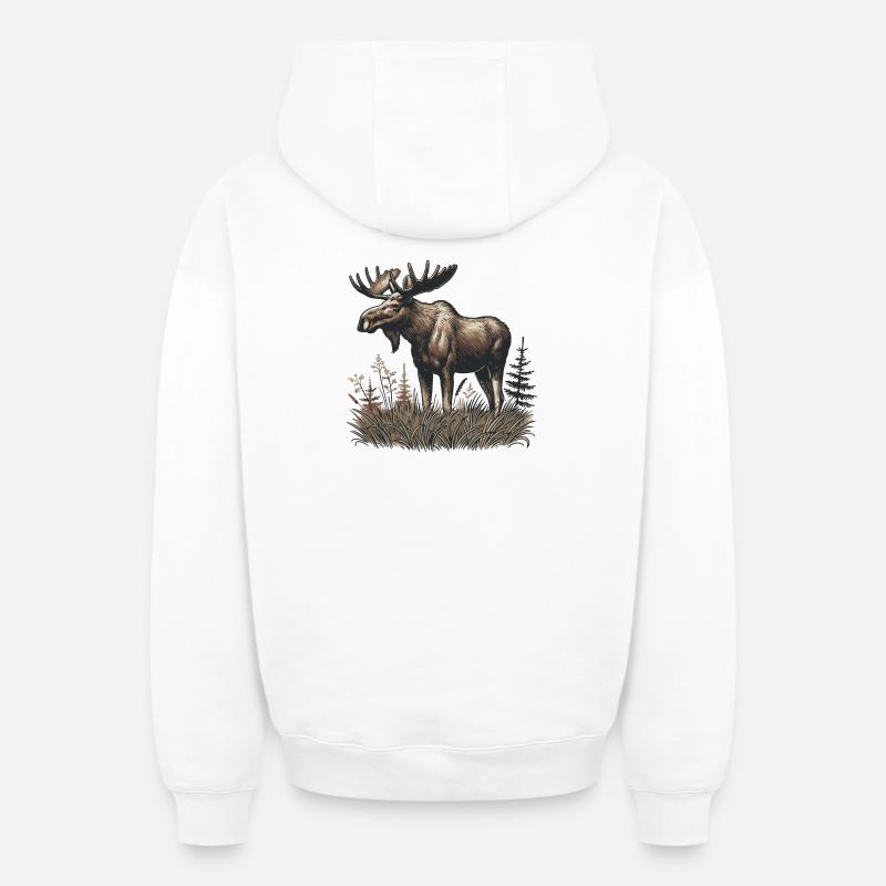 Élan - Sweat à capuche unisexe zippé oversize épais SPREAD - blanc
