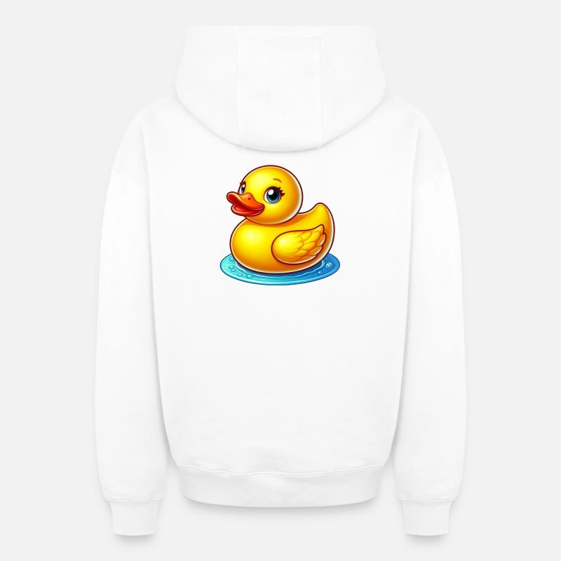 Caneton Canard Canard Canard - Sweat à capuche unisexe zippé oversize épais SPREAD - blanc