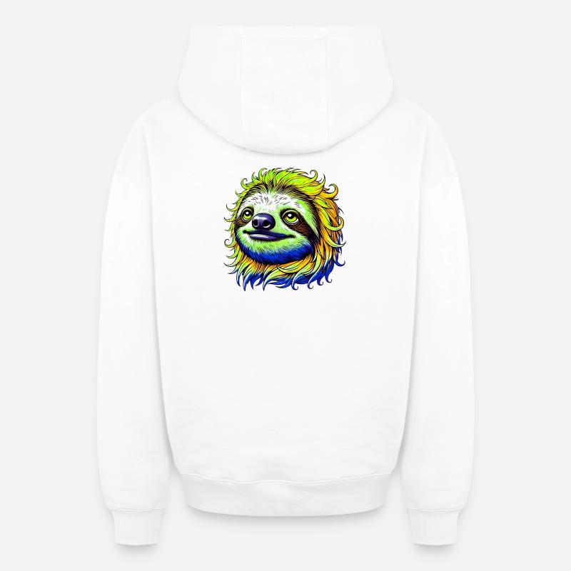 Paresse - Sweat à capuche unisexe zippé oversize épais SPREAD - blanc