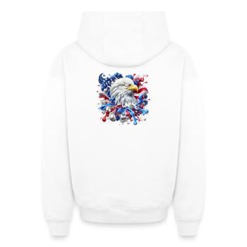 Amerikanischer Weißkopfseeadler mit Farbspritzern - Oversized Heavyweight Unisex Zip Hoodie - Weiß - Hinten - AI Model Male 178 light (178cm)