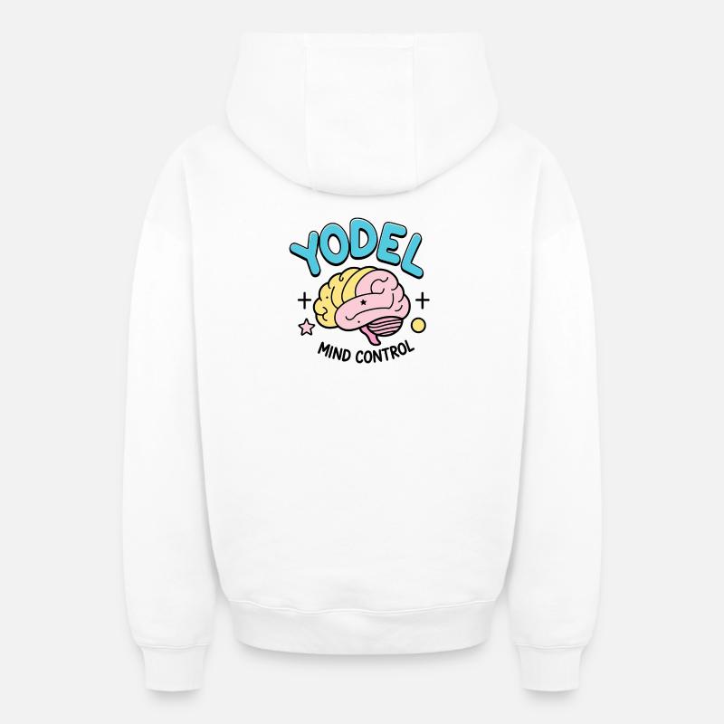 Yodel Mind Control - Oversized Heavyweight Unisex Zip Hoodie - Weiß