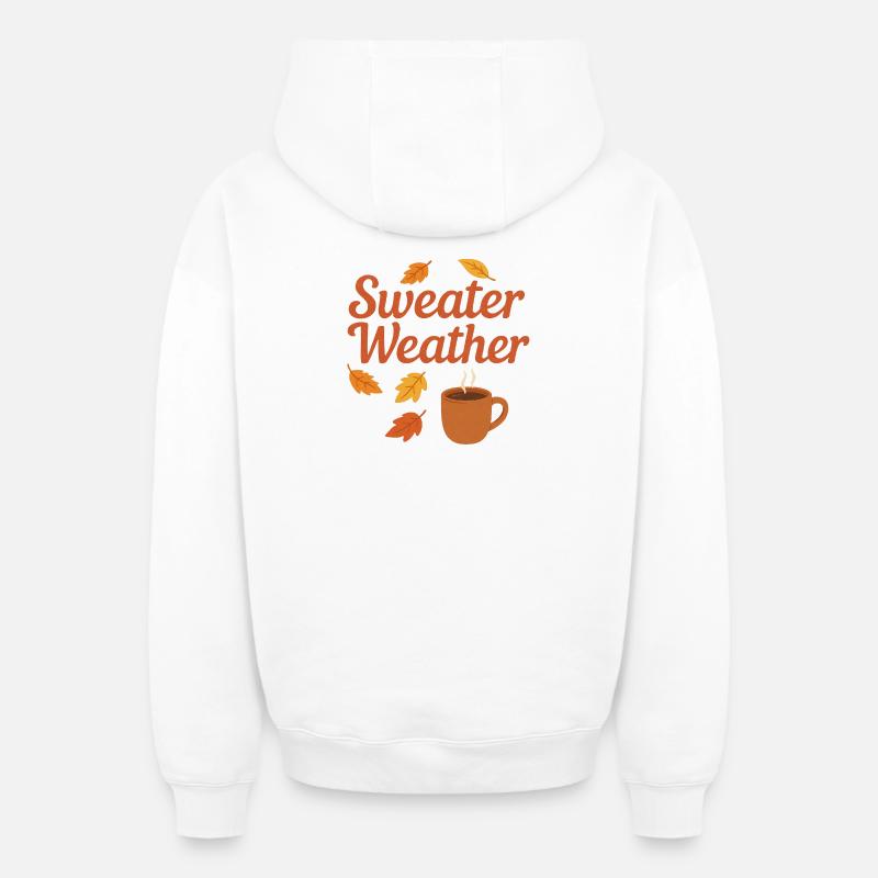 Météo du pull - Sweat à capuche unisexe zippé oversize épais SPREAD - blanc