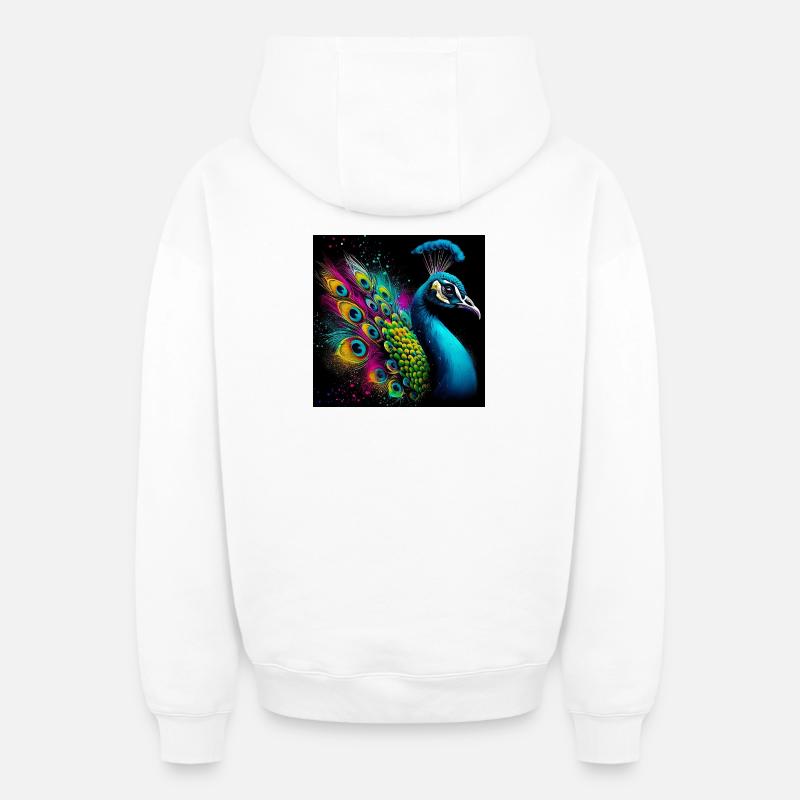paon - Sweat à capuche unisexe zippé oversize épais SPREAD - blanc