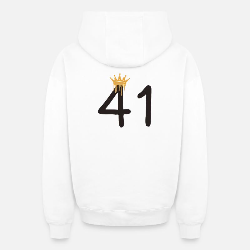 41 - Sweat à capuche unisexe zippé oversize épais SPREAD - blanc