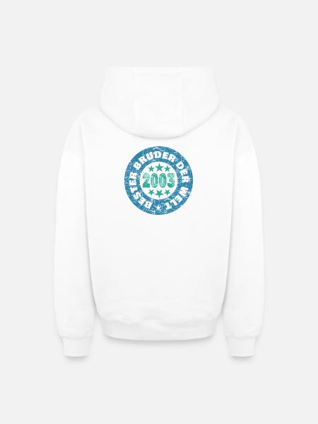 2003 - Oversized Heavyweight Unisex Zip Hoodie - white
