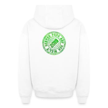 2019 - Oversized Heavyweight Unisex Zip Hoodie - white - Back - AI Model Male 178 light (178cm)