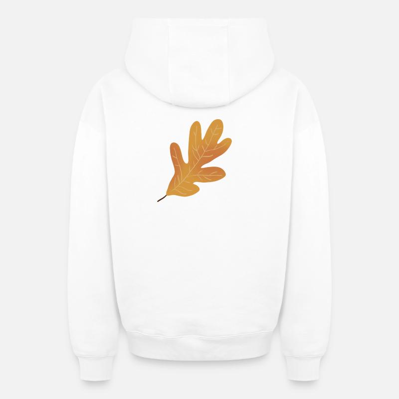 Herbst Eichenblatt Illustration - Oversized Heavyweight Unisex Zip Hoodie - Weiß