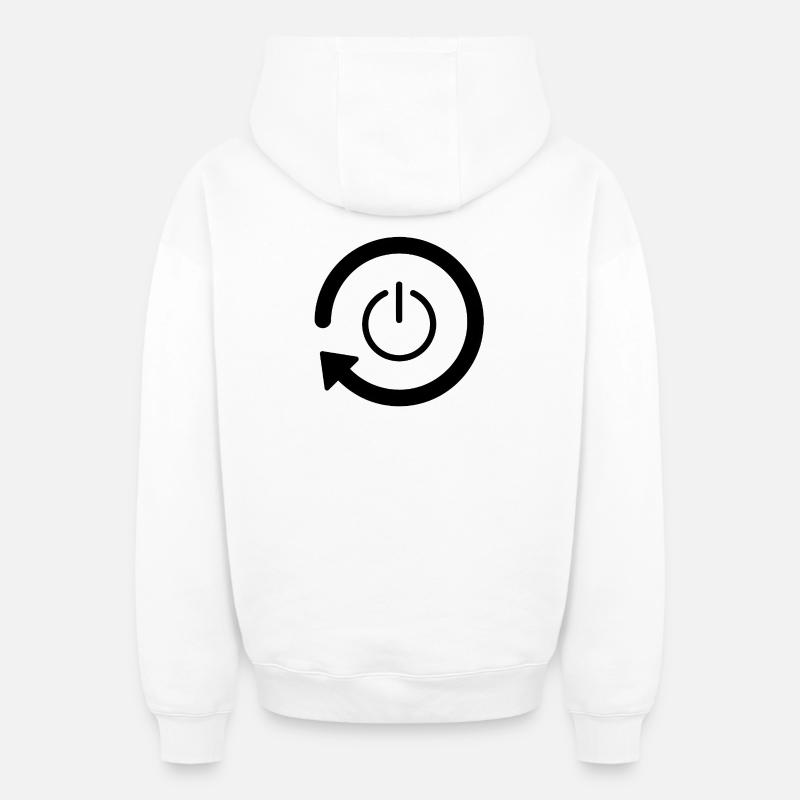 Redémarrage du circuit - Sweat à capuche unisexe zippé oversize épais SPREAD - blanc