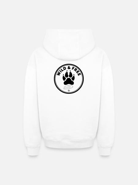 wild & free - Oversized Heavyweight Unisex Zip Hoodie - Weiß
