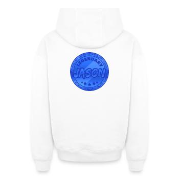 Vorname Jason - Oversized Heavyweight Unisex Zip Hoodie - Weiß - Hinten - AI Model Male 178 light (178cm)