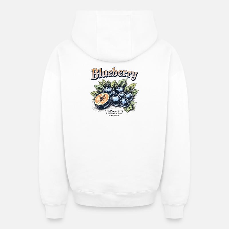 Bleuets millésimés - Sweat à capuche unisexe zippé oversize épais SPREAD - blanc