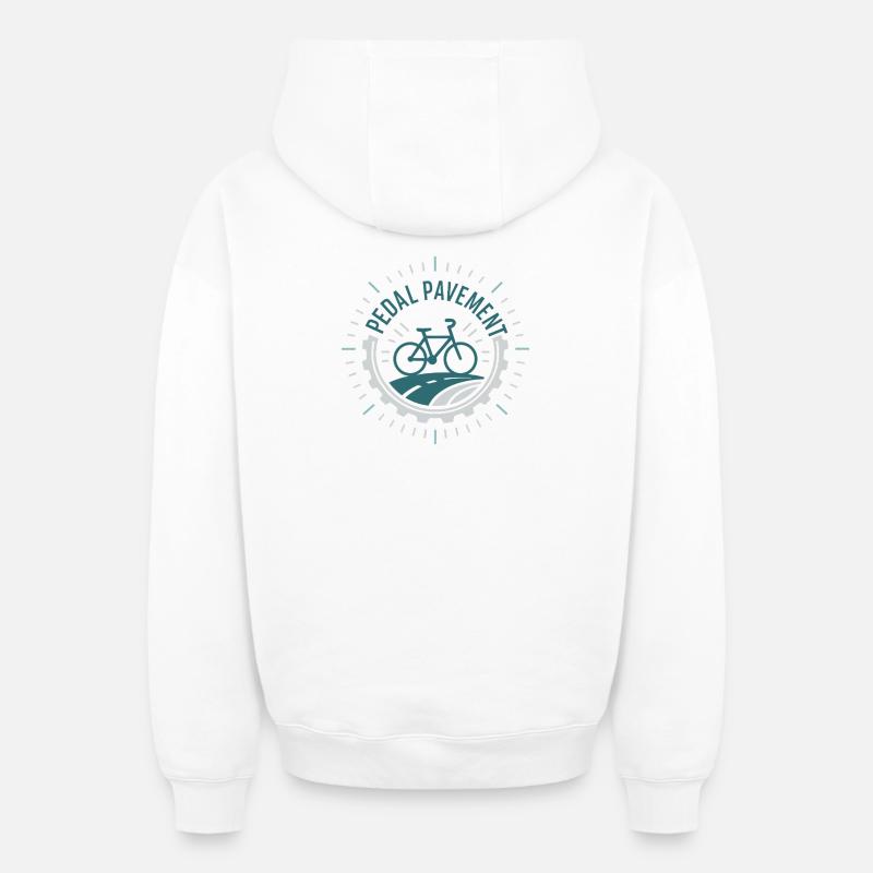 Chaussée à pédales - Sweat à capuche unisexe zippé oversize épais SPREAD - blanc