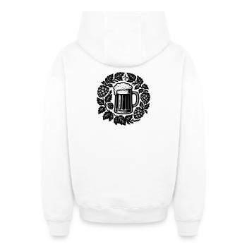 Bier kranz - Oversized Heavyweight Unisex Zip Hoodie - Weiß - Hinten - AI Model Male 178 light (178cm)