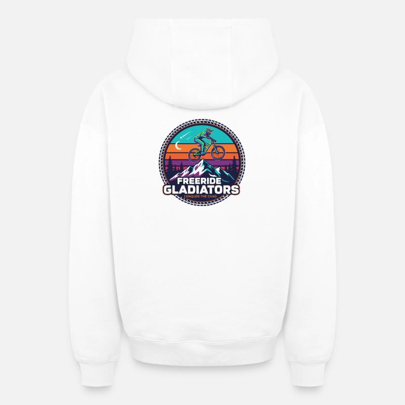 Attraction Freeride Gladiators Peak - Sweat à capuche unisexe zippé oversize épais SPREAD - blanc