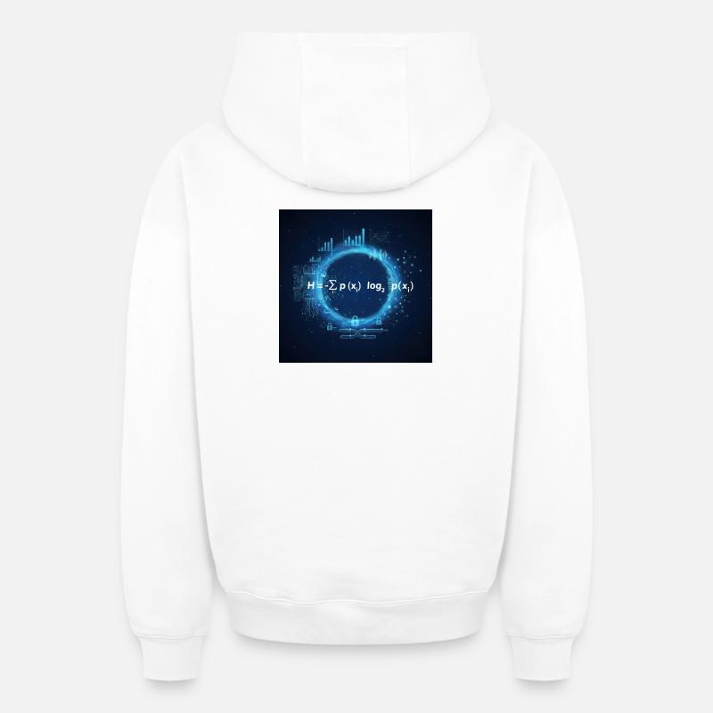 Équation de Claude Shannon - Sweat à capuche unisexe zippé oversize épais SPREAD - blanc