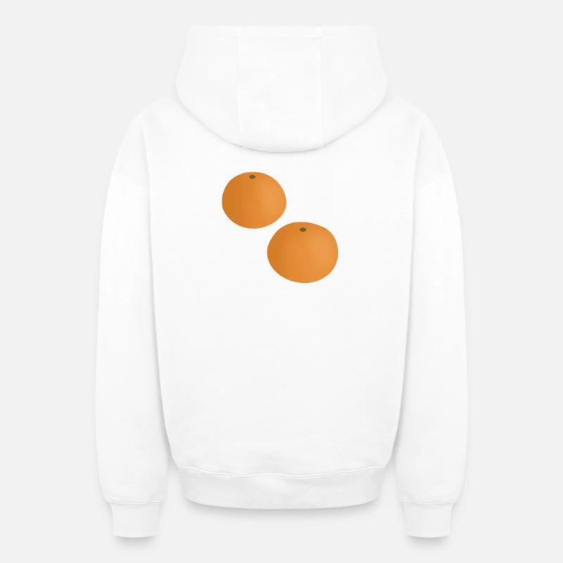 Mandarines - Sweat à capuche unisexe zippé oversize épais SPREAD - blanc