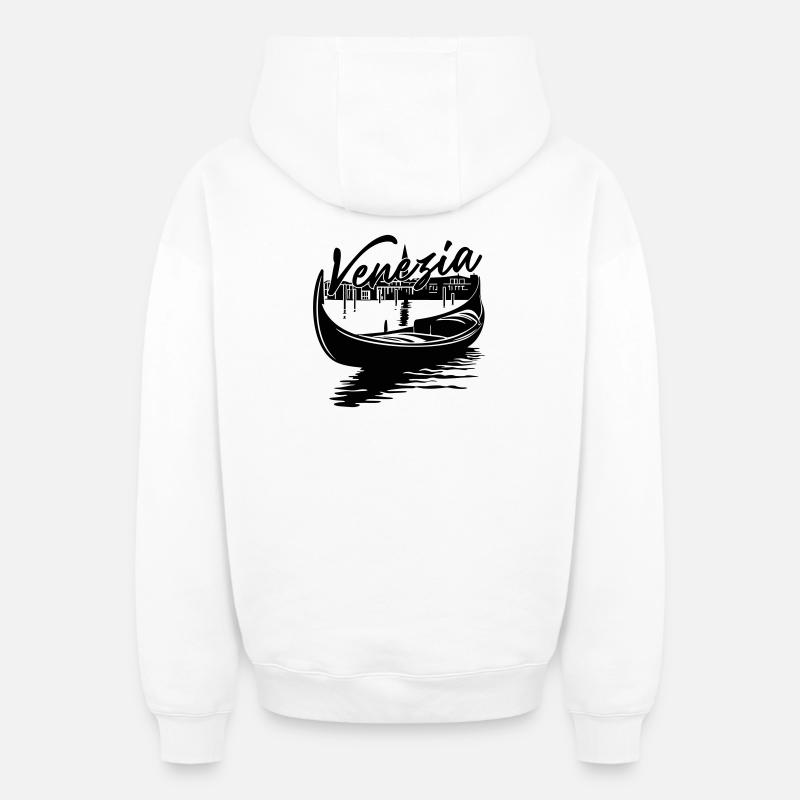 Venezia - Sweat à capuche unisexe zippé oversize épais SPREAD - blanc