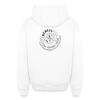 Berliner Turm Kreativ Motiv - Oversized Heavyweight Unisex Zip Hoodie - Weiß - Hinten - AI Model Male 178 light (178cm)