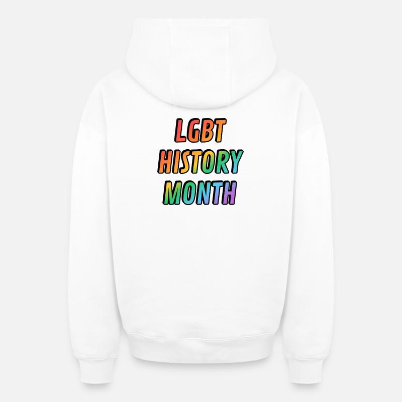 Mois de l’histoire LGBT - Sweat à capuche unisexe zippé oversize épais SPREAD - blanc