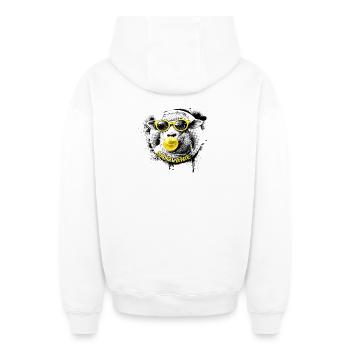 Mählanie – Cool Sheep Pop Art Melanie - Oversized Heavyweight Unisex Zip Hoodie - white - Back - AI Model Male 178 light (178cm)
