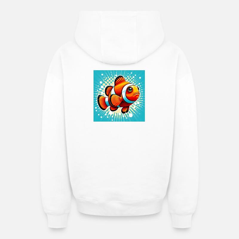 Clownfisch - Oversized Heavyweight Unisex Zip Hoodie - Weiß