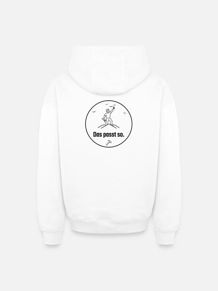 Dachdecker das passt so Stolz - Oversized Heavyweight Unisex Zip Hoodie - Weiß