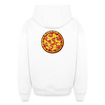 Illustration de pizza hawaïenne - Sweat à capuche unisexe zippé oversize épais SPREAD - blanc - Dos - AI Model Male 178 light (178cm)