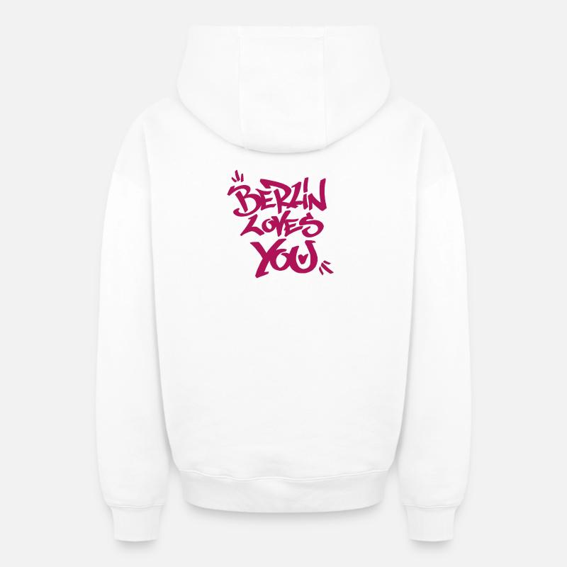 Berlin liebt dich Graffiti-Style - Oversized Heavyweight Unisex Zip Hoodie - Weiß