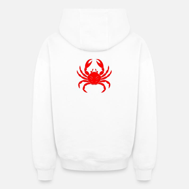 Krabbe - Oversized Heavyweight Unisex Zip Hoodie - Weiß