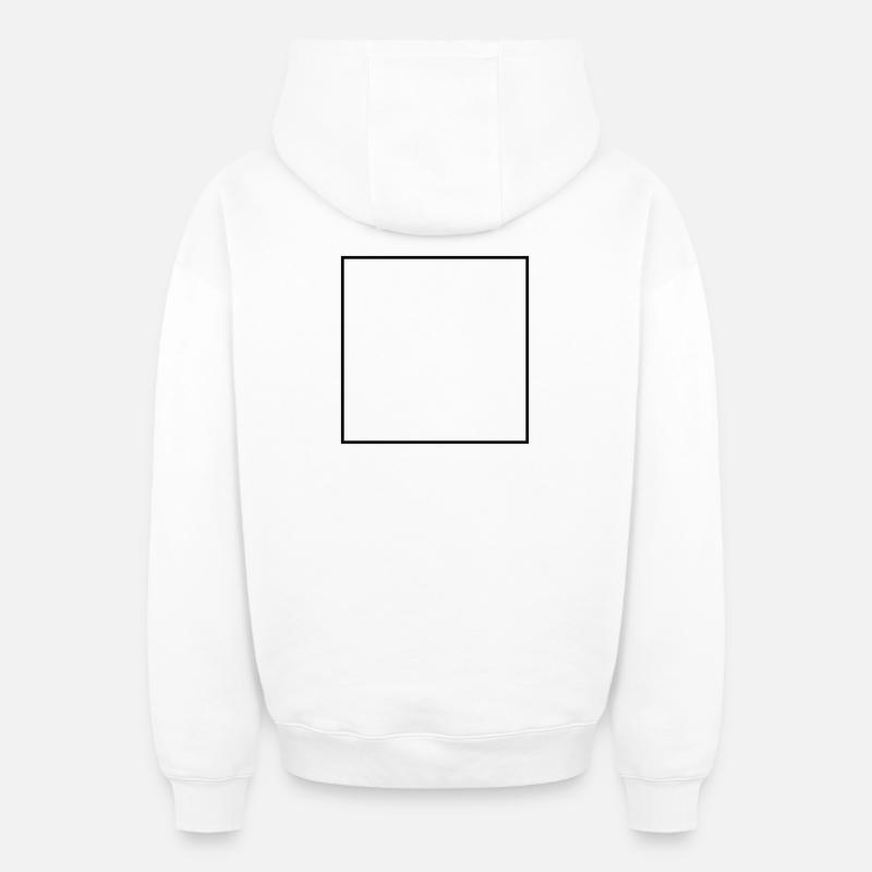 Square Empty - Oversized Heavyweight Unisex Zip Hoodie - white