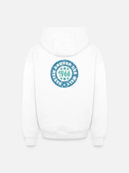 Siblings 1966 - Oversized Heavyweight Unisex Zip Hoodie - white