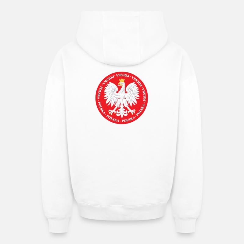 Polska 4 - Sweat à capuche unisexe zippé oversize épais SPREAD - blanc